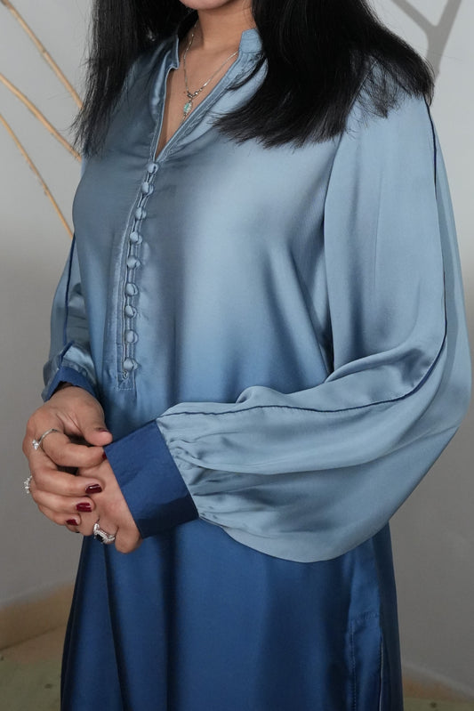 2 Piece – Blue Ombre Korean Silk Suit