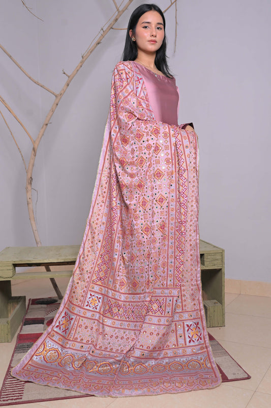 Dual-Tone Pink Chunri with Sequins Dupatta