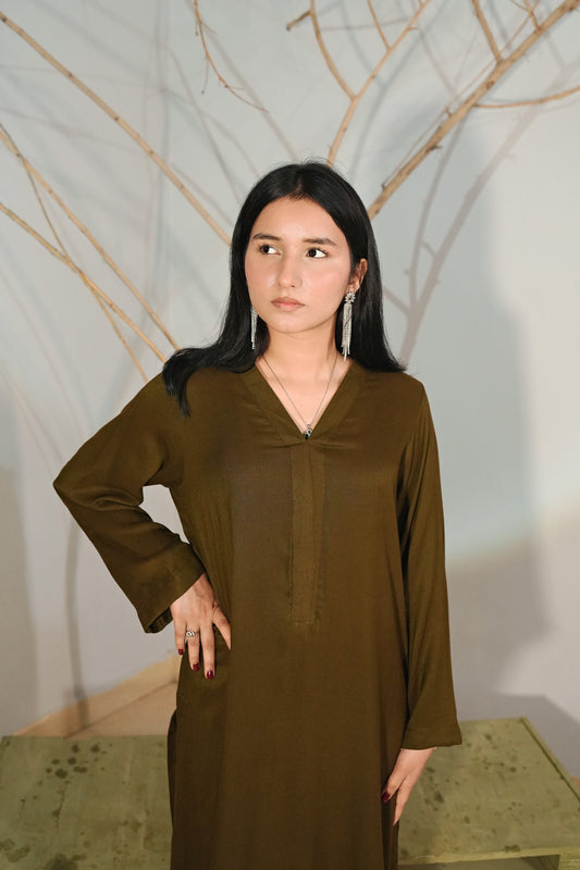 2 Piece - Mehndi Plain Marina Cord Set