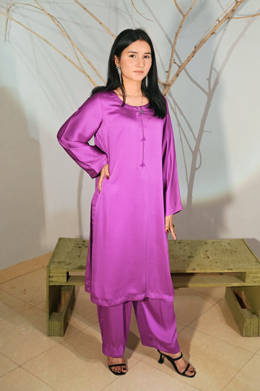 2 Piece – Purple Korean Silk Suit