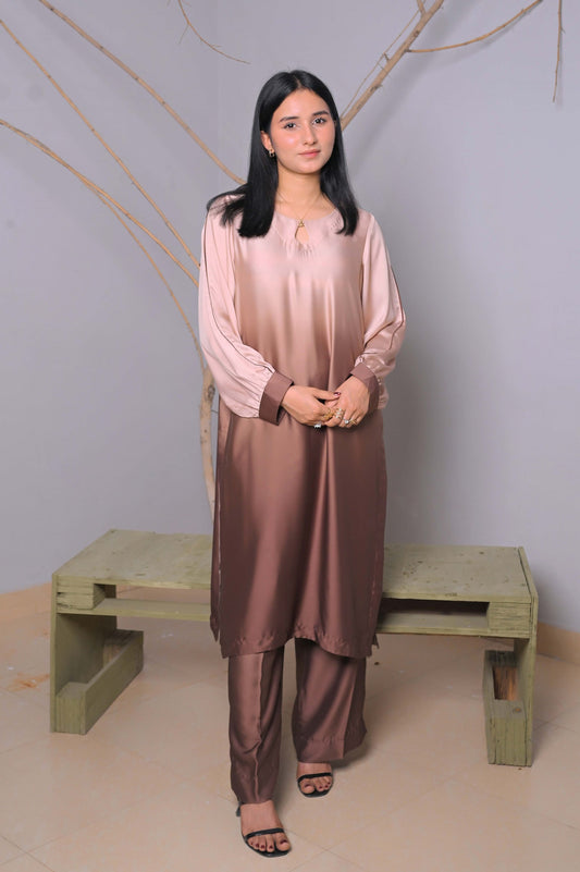 2 Piece – Mocha Ombre Korean Silk Suit